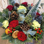 Vintage Christmas Container Arrangement