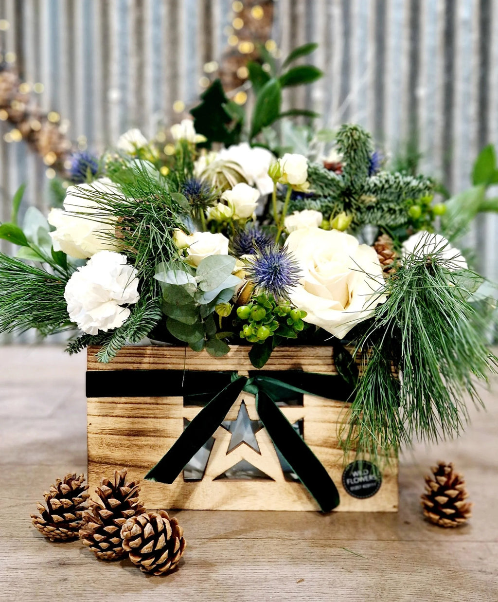 Christmas Crate of Flowers