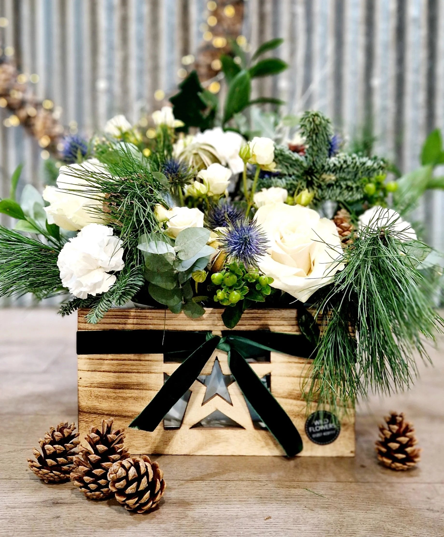 Christmas Crate of Flowers