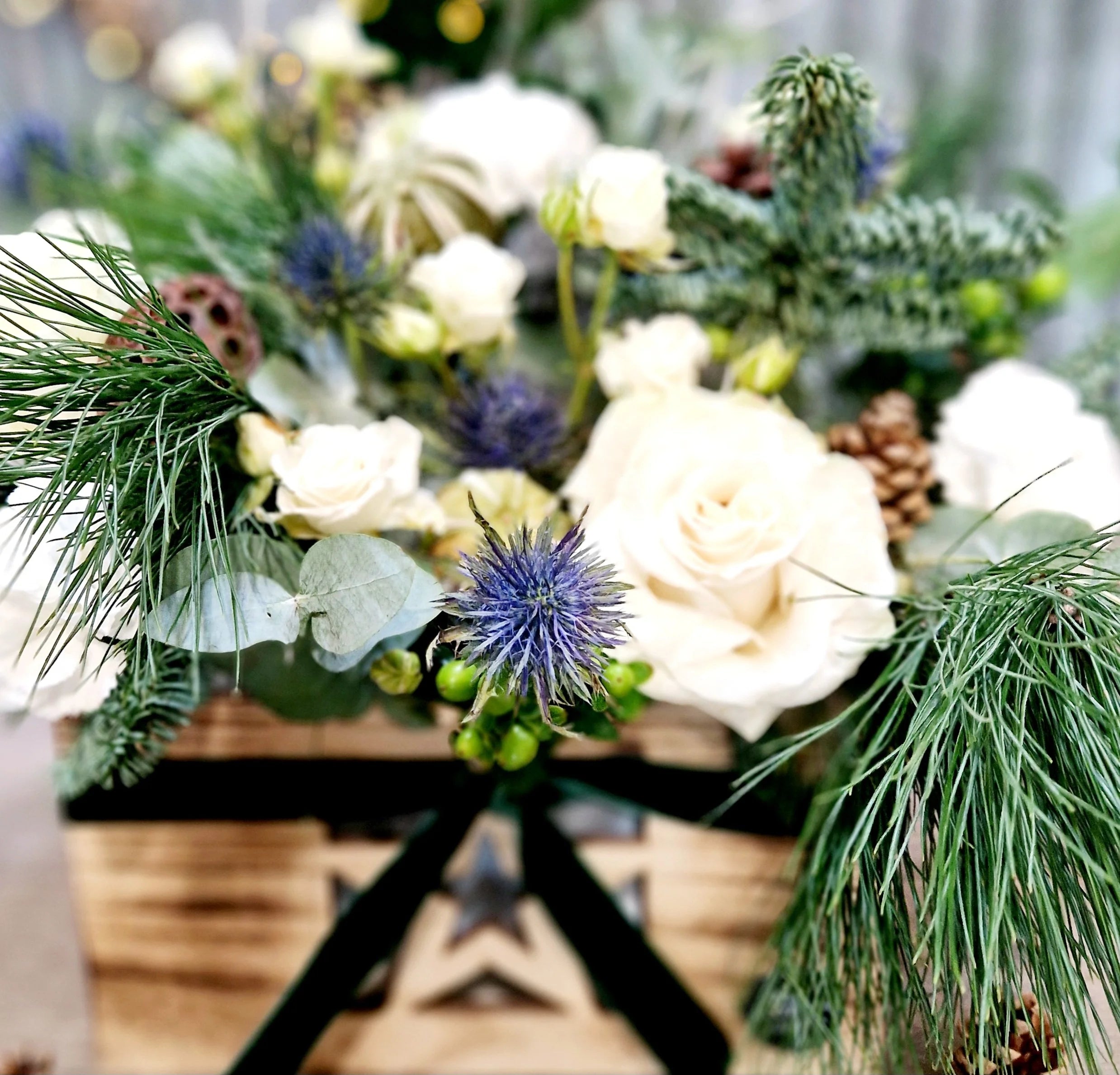 Christmas Crate of Flowers