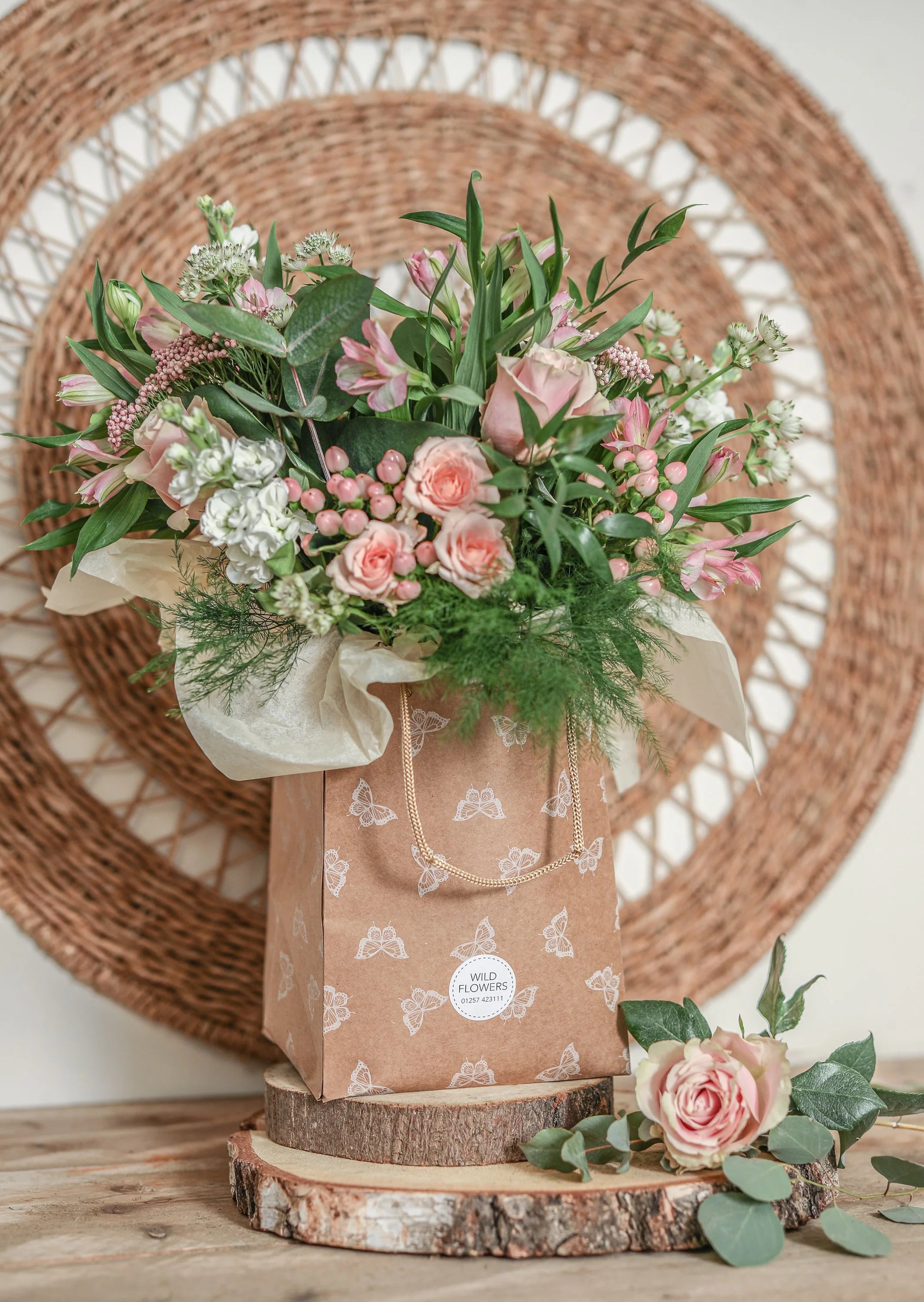Mother's Day Flowers in a Butterfly Gift Bag