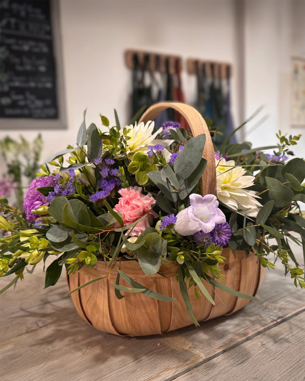 Natural Trug Basket of Flowers
