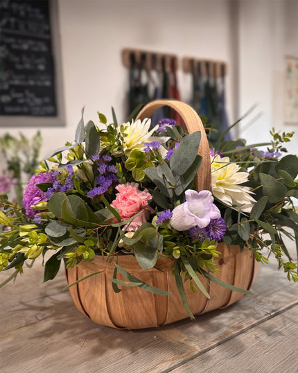 Natural Trug Basket of Flowers