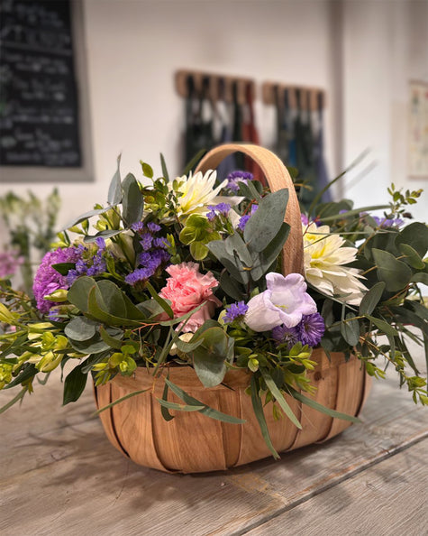 Natural Trug Basket of Flowers