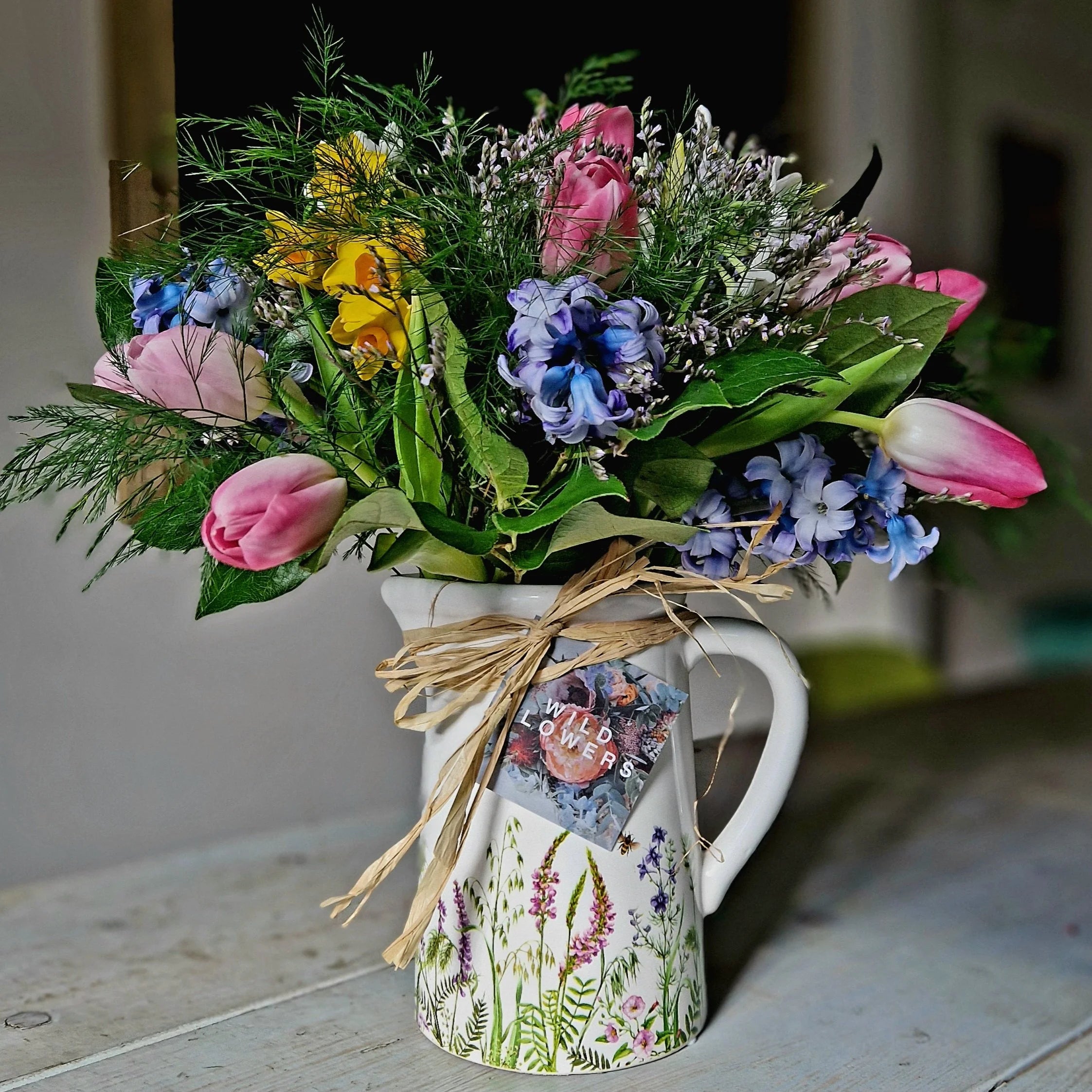 Spring Favourites in Wild Flowers Jug