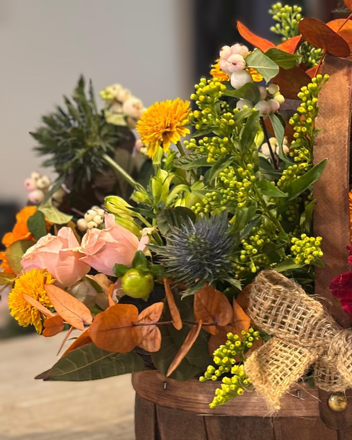 The Autumn Harvest Basket of Flowers