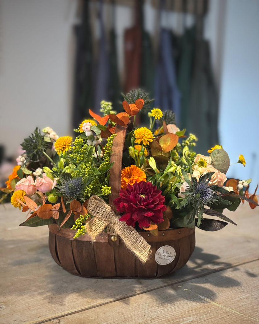 The Autumn Harvest Basket of Flowers