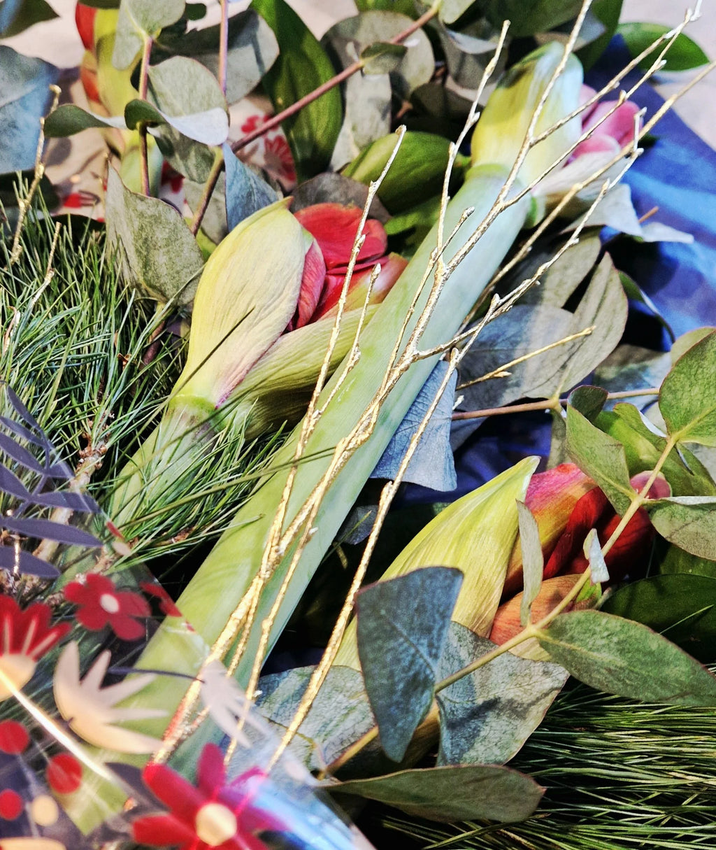 Christmas Amaryllis and Foliage